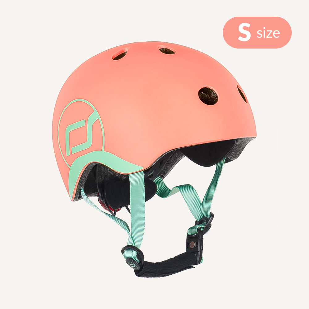 초경량 유아 헬멧S (피치) 어린이 자전거 킥보드 헬멧 LED
