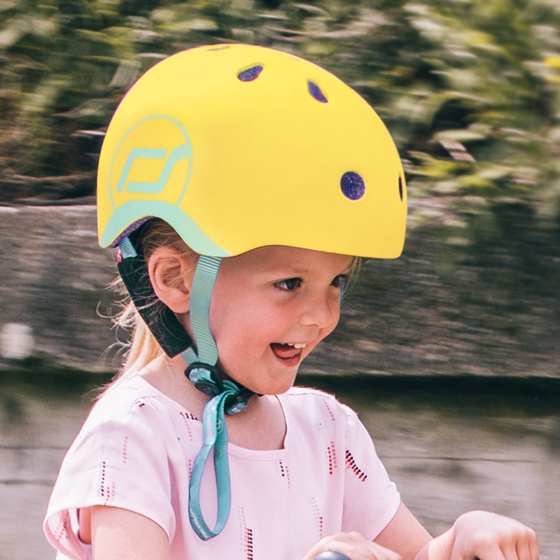 [6월중순 재입고 예정]  초경량 유아 헬멧S (레몬) 어린이 자전거 킥보드 헬멧 LED